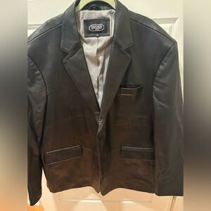 BGSD Men’s Black Leather Blazer